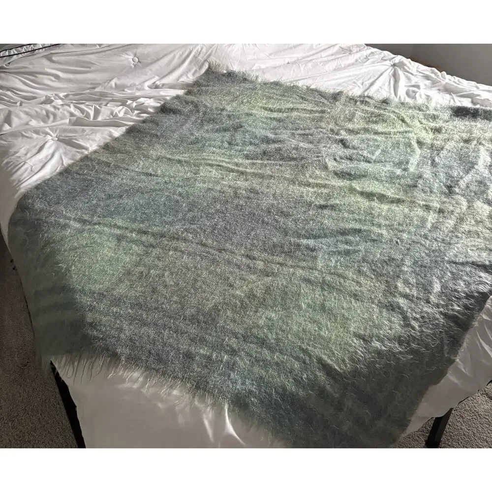 Vintage 1970s 80s Hudson’s Bay 100% Mohair Plaid Made In Scotland 50x65” Throw